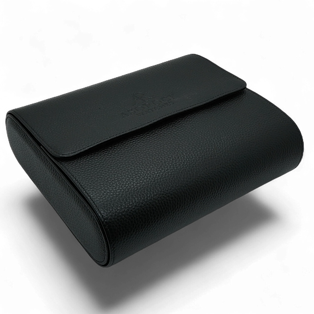 6pcs Black litchi leather watch case