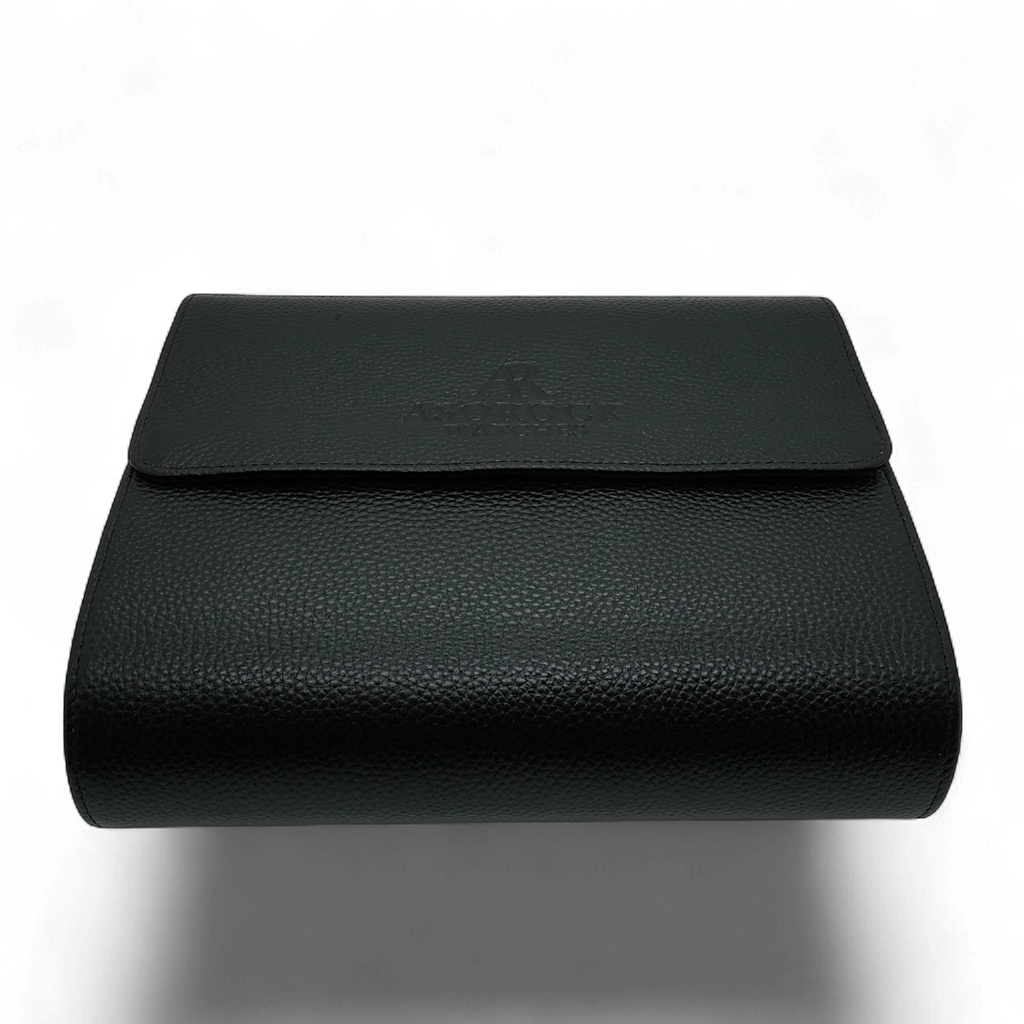 6pcs Black litchi leather watch case