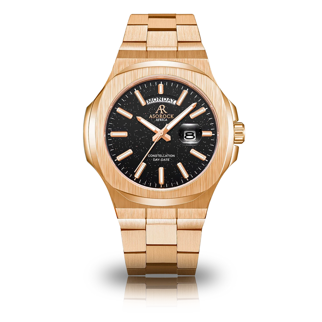 Rosegold/Black plain Constellation Day Date