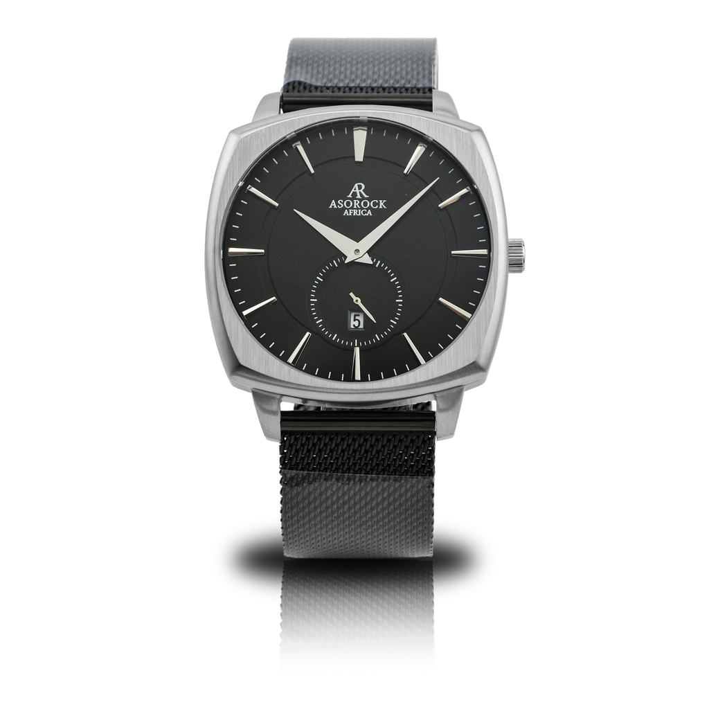 Black/Silver Monolith (black mesh strap)