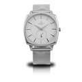Silver/White Monolith (silver mesh strap)