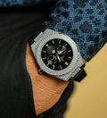Iced transporter - small diamond bezel - rubber strap